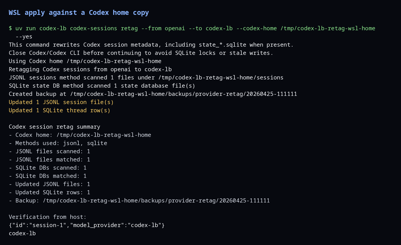 retag apply in WSL